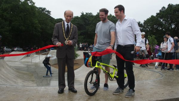Liam Phillips opens the new Whitehill and Bordon skatepark